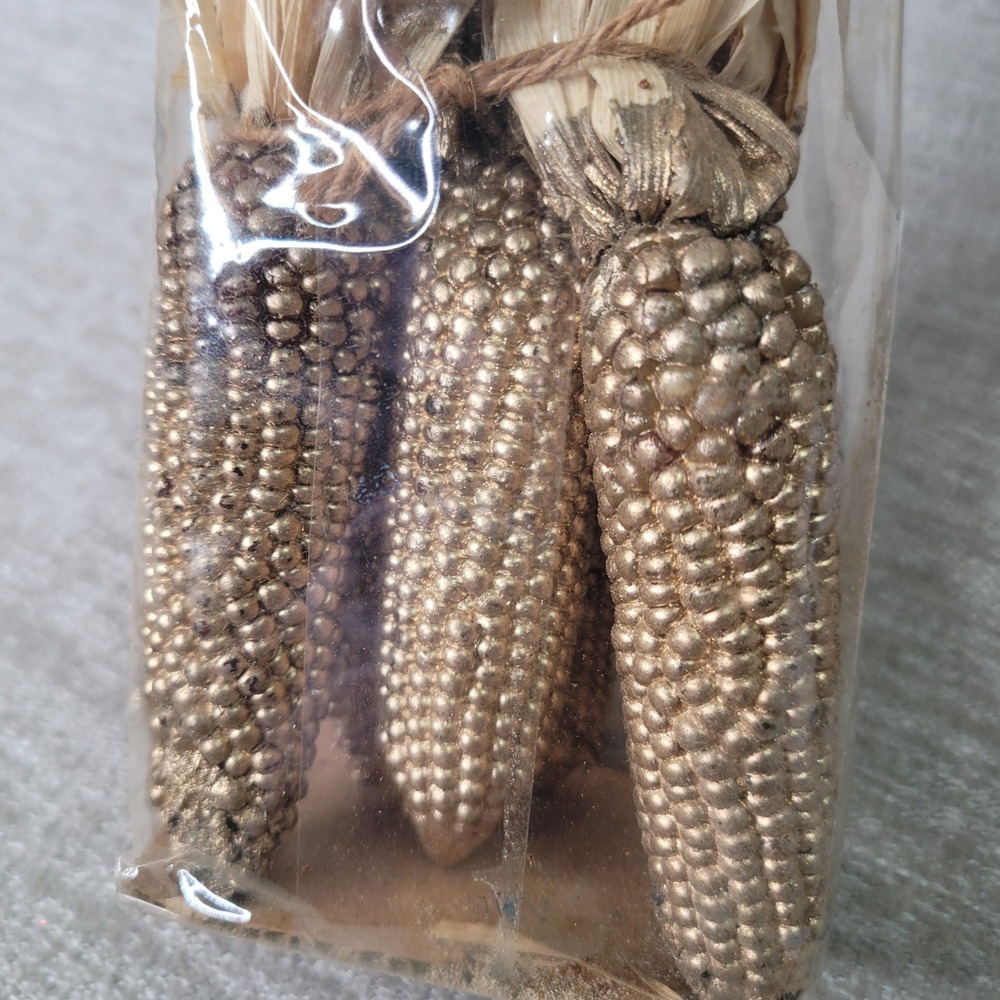 5 Pottery Barn Gilded Mini Corn Vase Filler Gold Autumn Harvest Decor RARE Stock - Picture 10 of 15